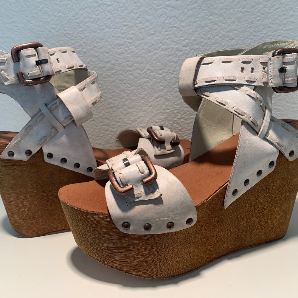 Joe's Leather Platform Wedges